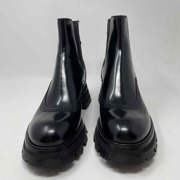 Alexander McQueen Wander Chelsea Boots Womens IT 40 US 10 Black Leather Platform - Picture 5 of 10